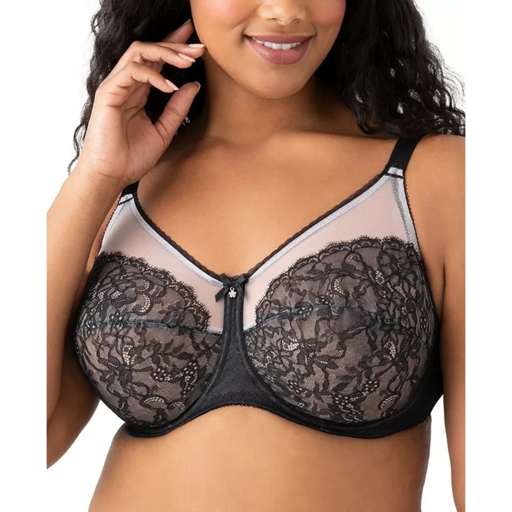 Wacoal Model 855186 Retro Chic Full Figure Underwire Bra Black 36I 36 I New